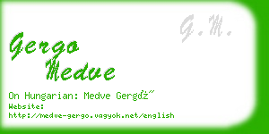 gergo medve business card